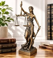 Justitia figur som gave til advokat